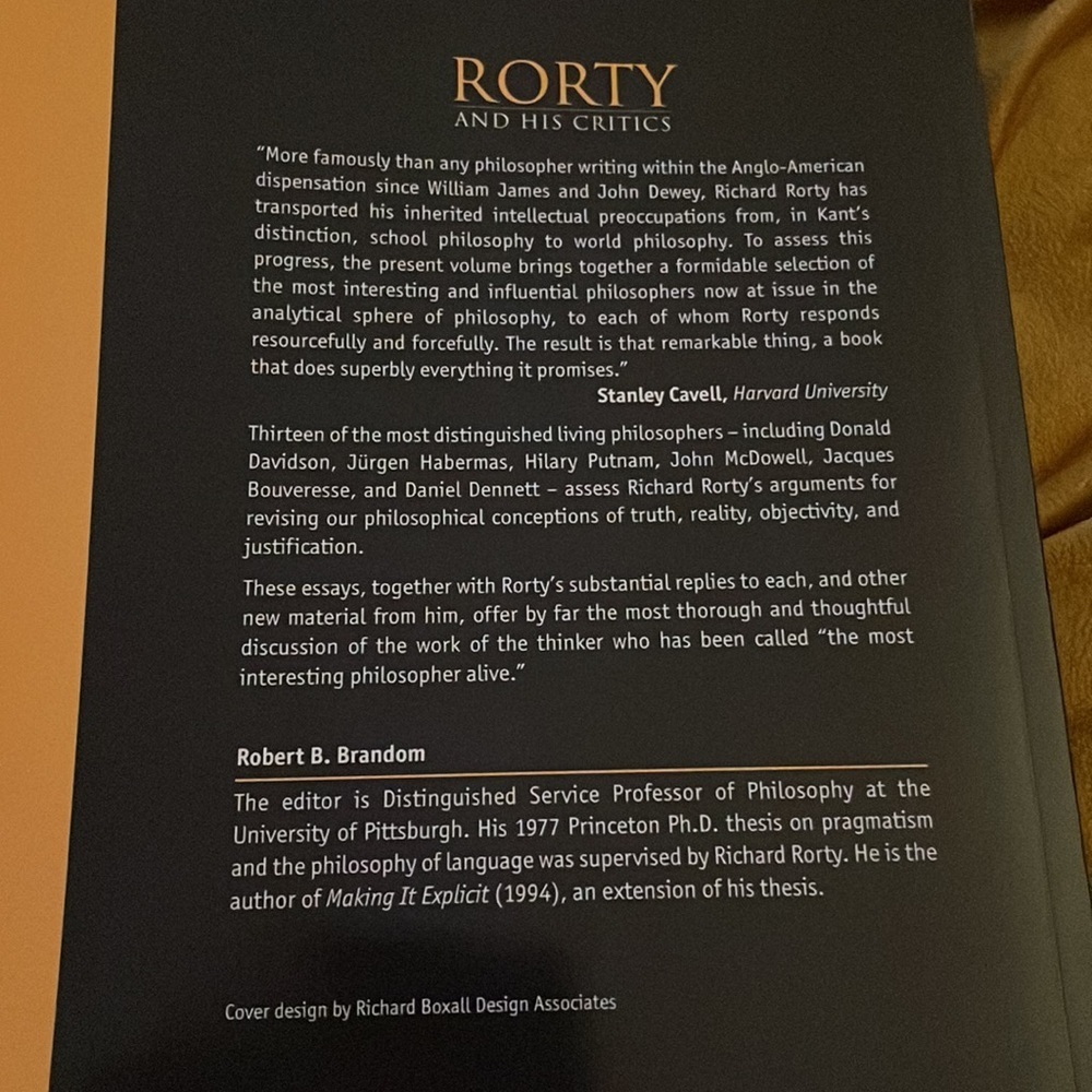 Rorty and his critics Edited by Robert B. Brandom - Picture 4 of 5